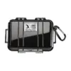 Peli Case 1020, Schwarz, geschlossen, mit Karabinerhaken