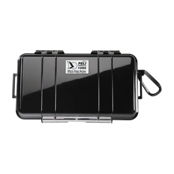 Peli Case 1060, Schwarz, geschlossen, mit Karabinerhaken