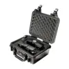 Peli Protector Case 1200, Schwarz, geöffnet, mit Schaumstoff und eingelegter Kamera