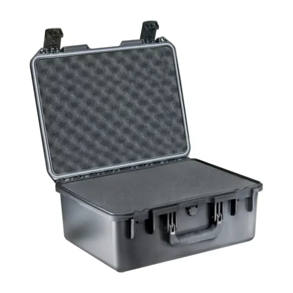 Peli Storm Case iM2450, Schwarz, geöffnet, mit Schaumstoff