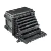 Peli Protector Case 0450, Schwarz, geöffnet, mit herausgezogenen Schubladen
